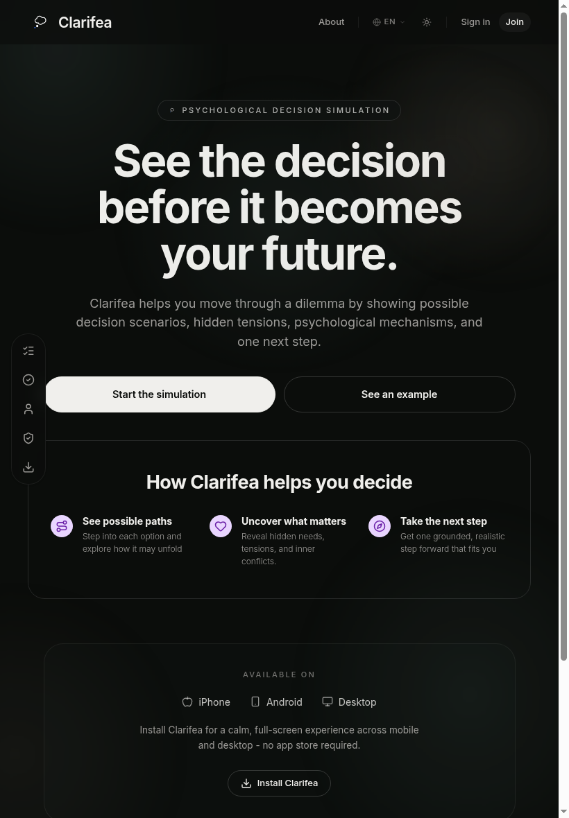 Clarifea on tablet
